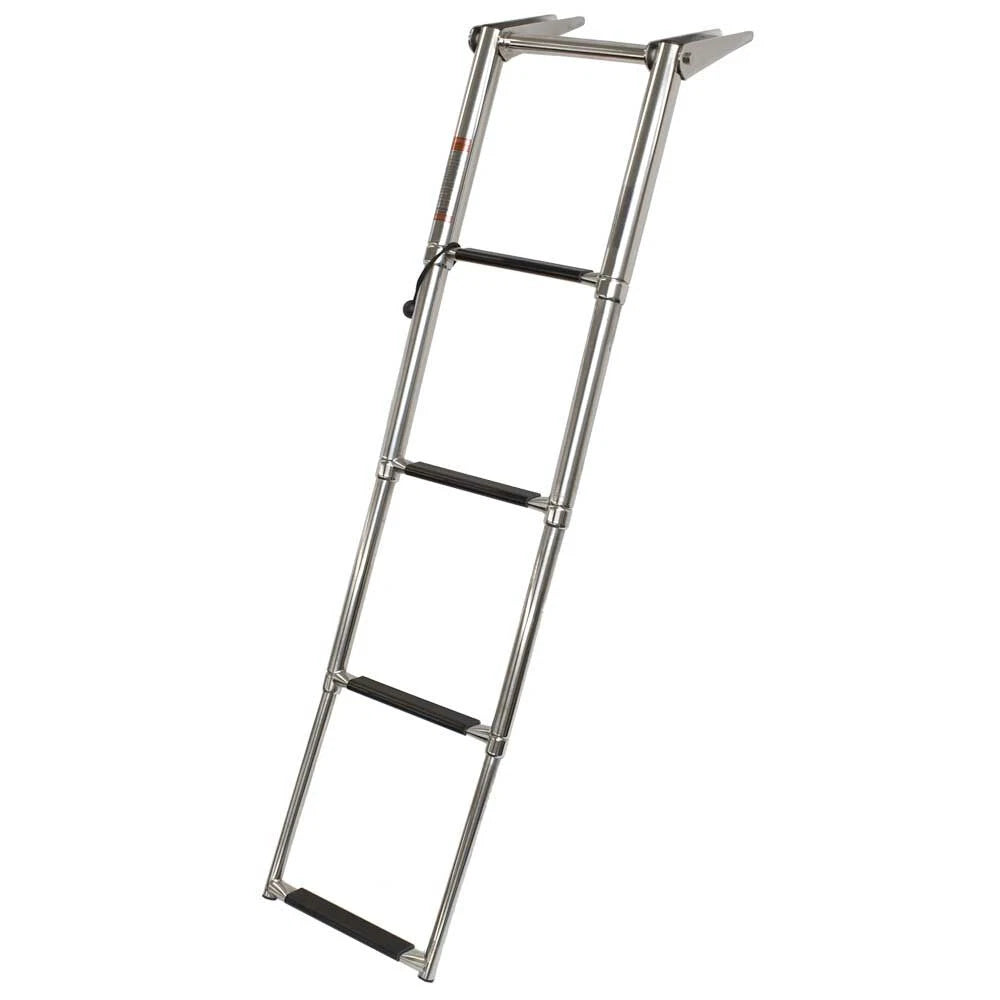JIF Marine Boat Telescoping Ladder EQB4-8 - 4-Step Stainless Steel