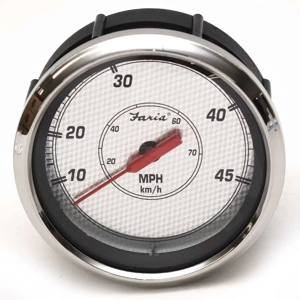 Faria Boat Speedometer Gauge SE5018A - Premier 3 3/8 Inch Silver