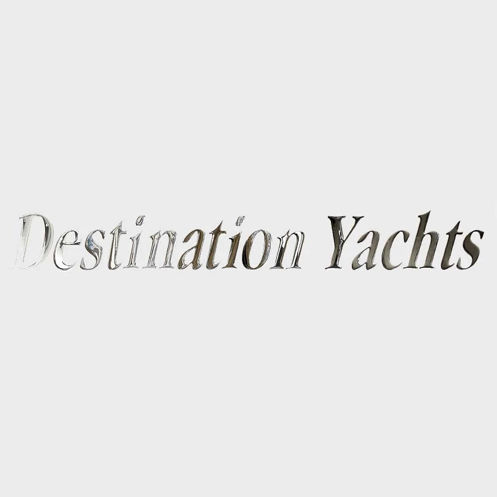 Destination Yachts Boat Raised Decal U33330-01 - 42 X 5 Inch Silver