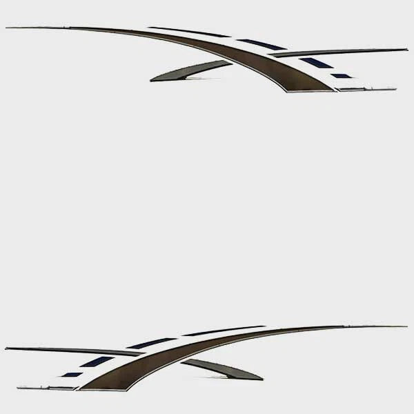 Four Winns Boat Graphic Decals 055-3172 - Bronze Silver Stickers (2 PC)