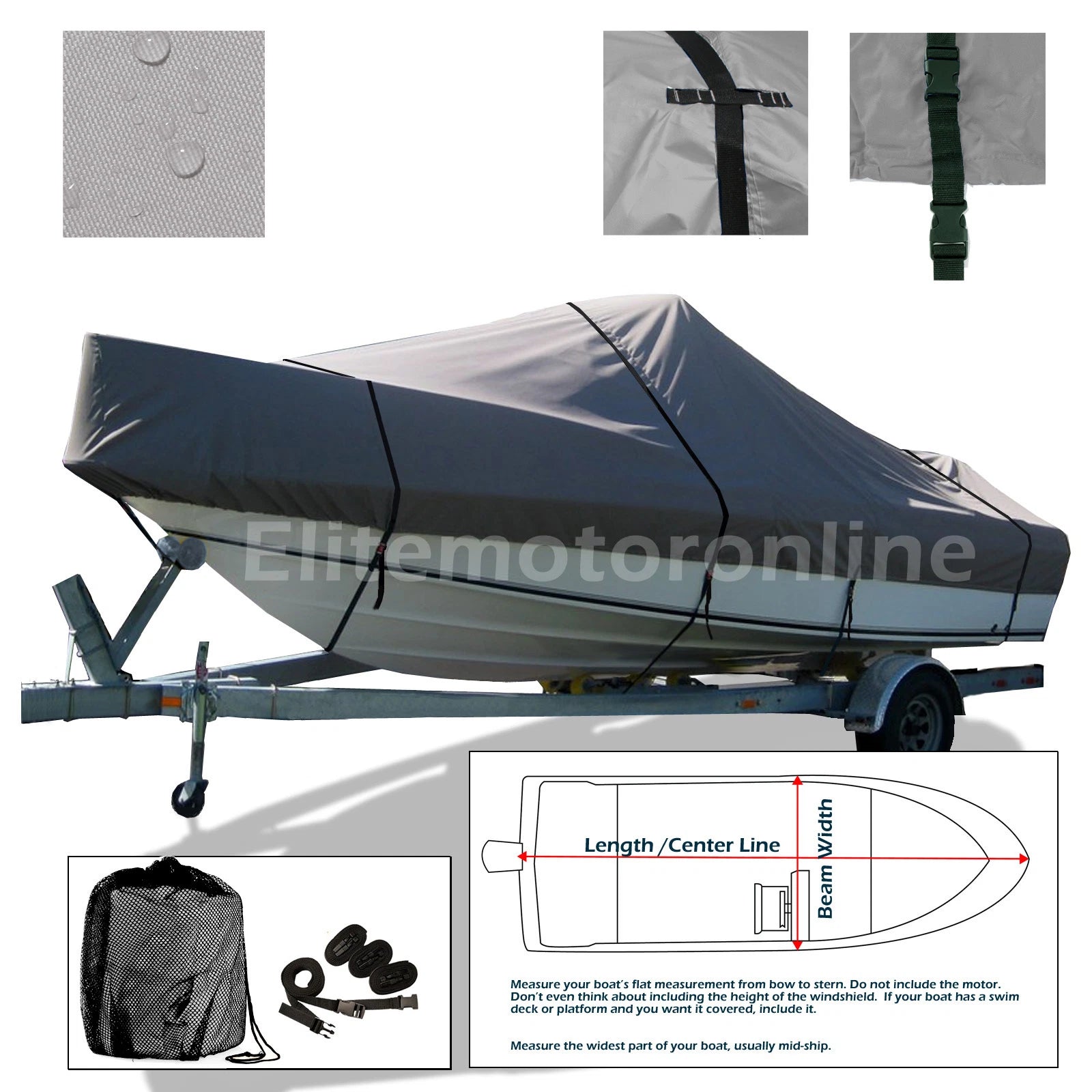 Bayliner 245 SB Cruiser Cuddy Cabin Trailerable Boat Storage Cover Grey Dry-Tech