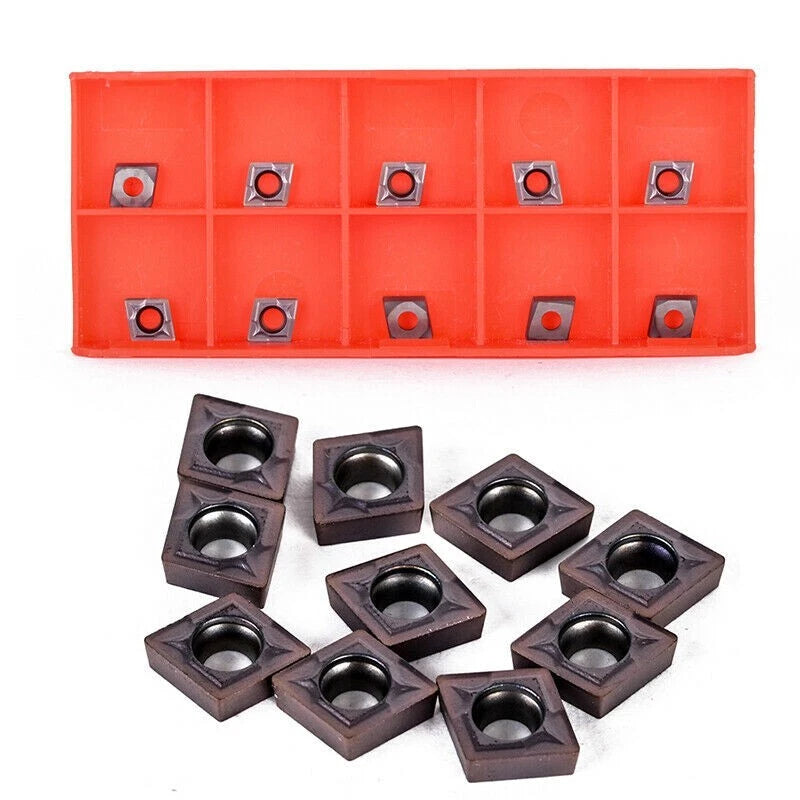 10 PCS CCMT060204 Carbide Inserts Set for Lathe Turning Tool Holder