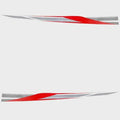 Tracker Boat Graphic Decals - Red Silver Stickers (set of 2)