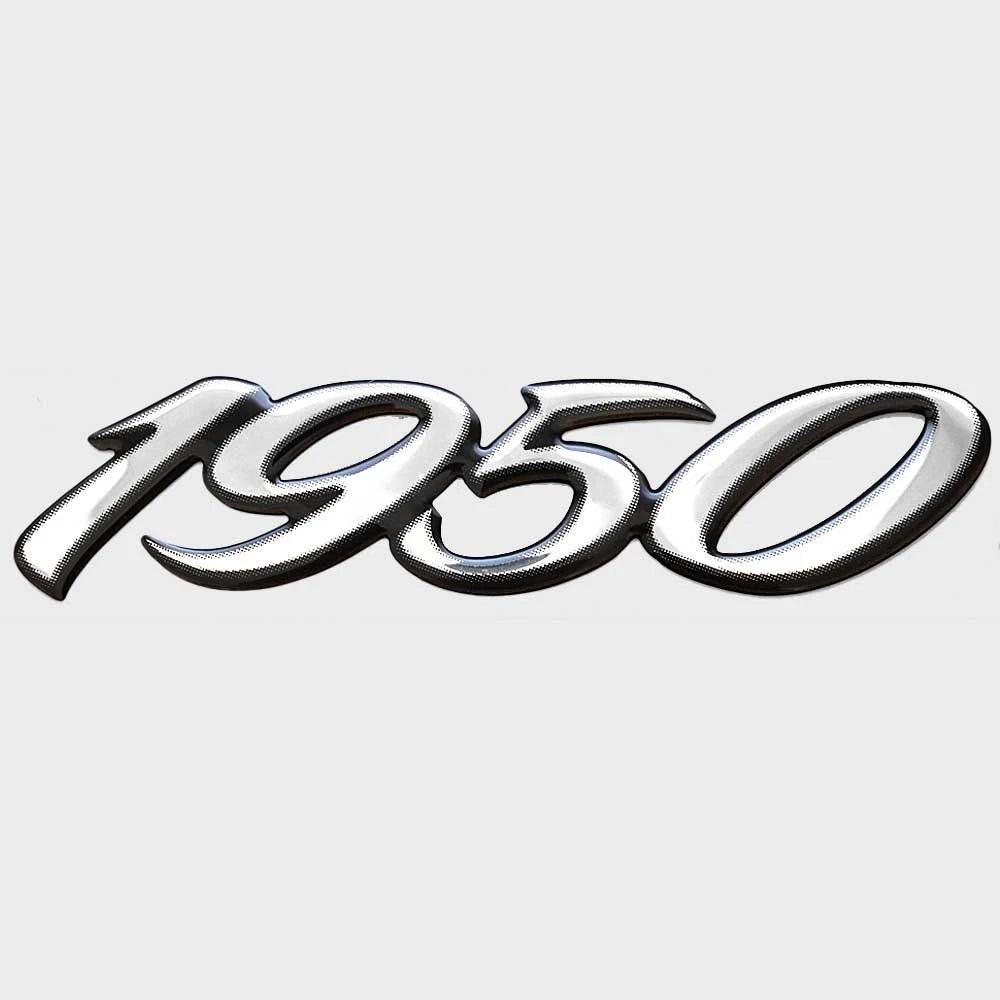 Lund Boat Raised Number Decal Self 1985781 - 1950 Silver Black