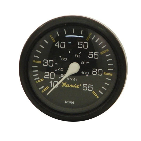 Faria Boat Speedometer Gauge SE9727B - 65 MPH 3 1/4 Inch Black