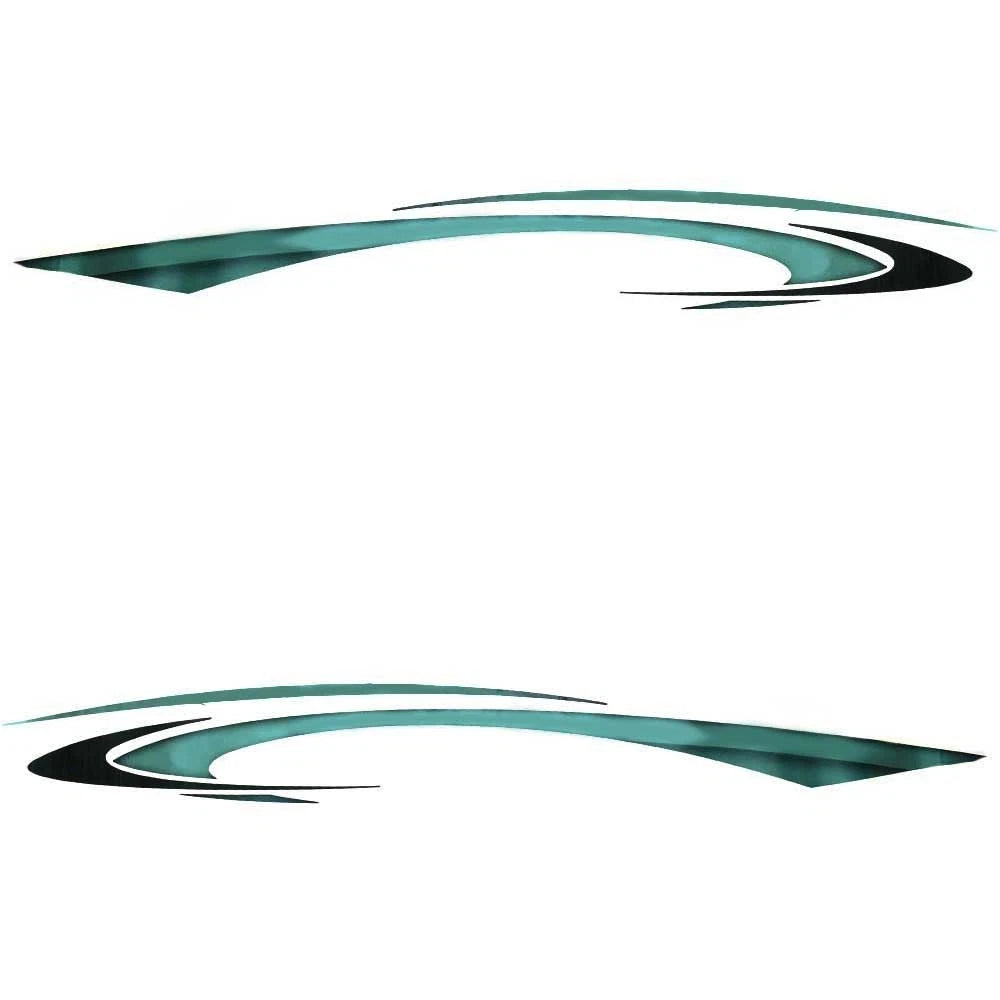 Weeres Boat Graphic Decals - Cadet Teal Green Stickers (set of 2)