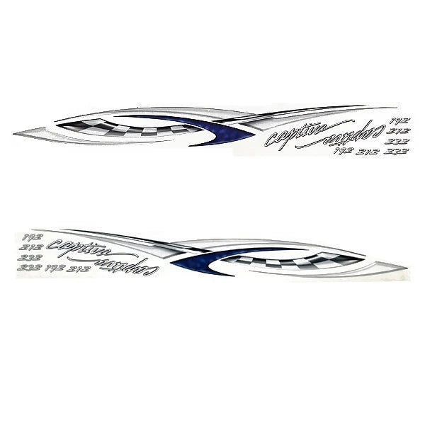 Rinker Boat Graphic Decals 218474 - Captiva Gray Blue Stickers (kit)