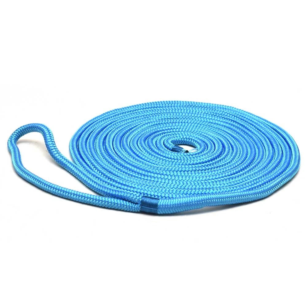 SeaGrace Boat Dock Line - Double Braided 1/2 Inch X 15 FT Blue