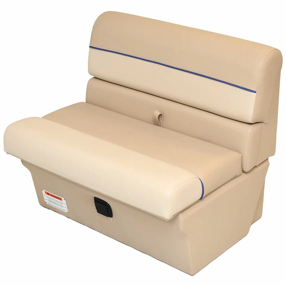 SunCatcher Pontoon Boat Bench Seat Couch 73522485 - Tan Beige Blue