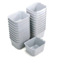 20-Pack - Gray Cage Bowls Made of Durable Plastic for Farm Animals and Pets