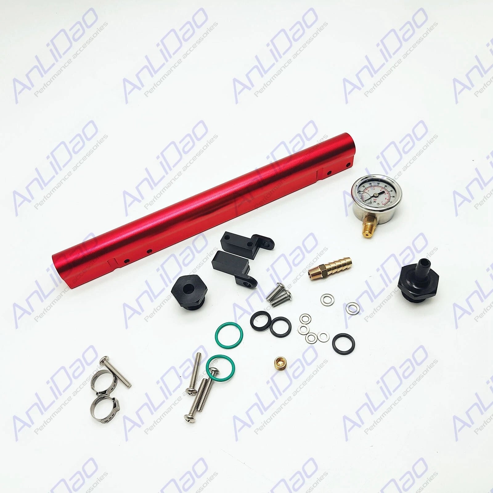 Replacement Fit SEA-DOO HIGH FLOW BILLET FUEL RAIL RS12050-BFR Red