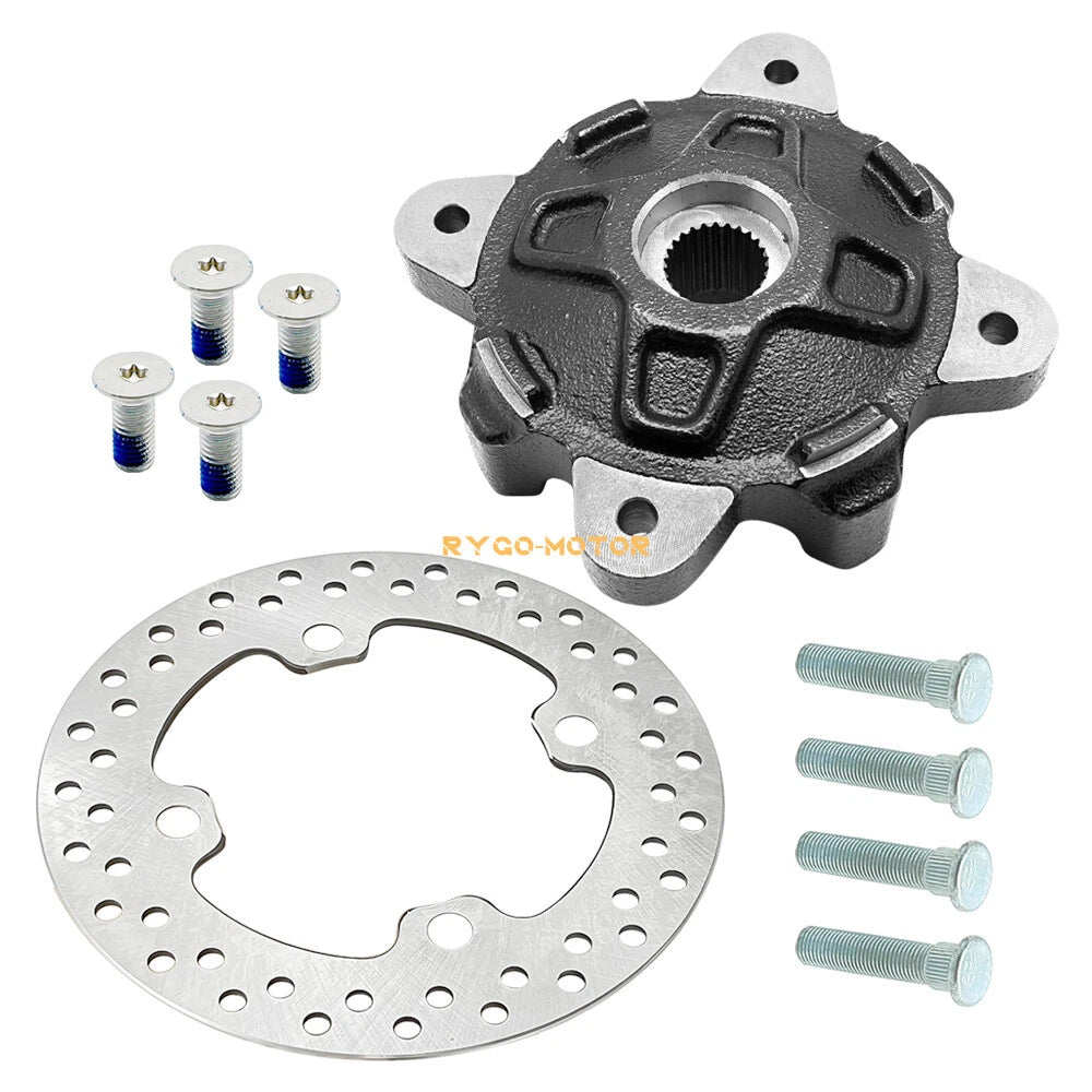 Front Wheel Hub & Disc Rotor with Bolt Kit for Polaris Ranger 800 Ranger Crew 800