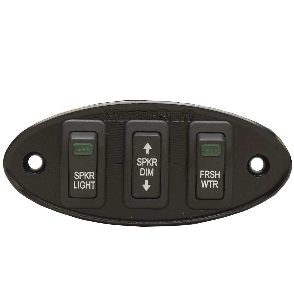 MasterCraft Boat Light Switch Panel 502325 - X26 Black 4 X 1 3/4 Inch Aluminum