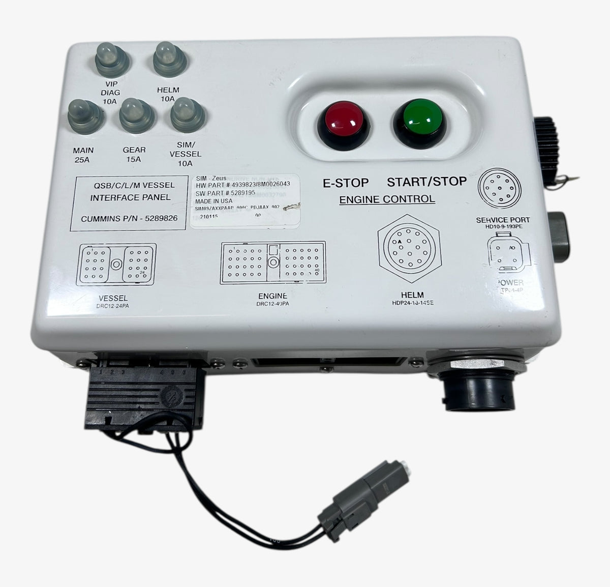 Cummins 5289826, Marine SmartCraft Engine Control Vessel Interface Panel
