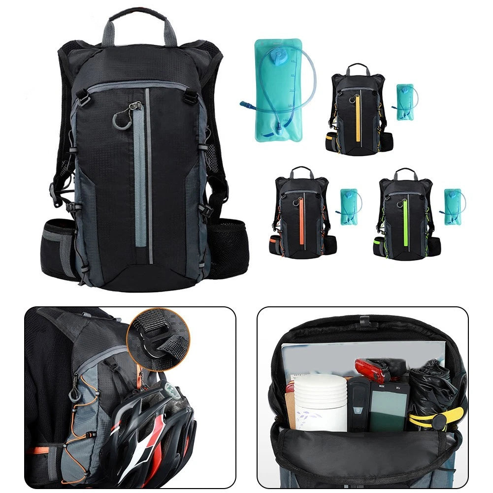 Reflective Running and Cycling Backpack with 3L Hydration Pack Mesh Ventilation