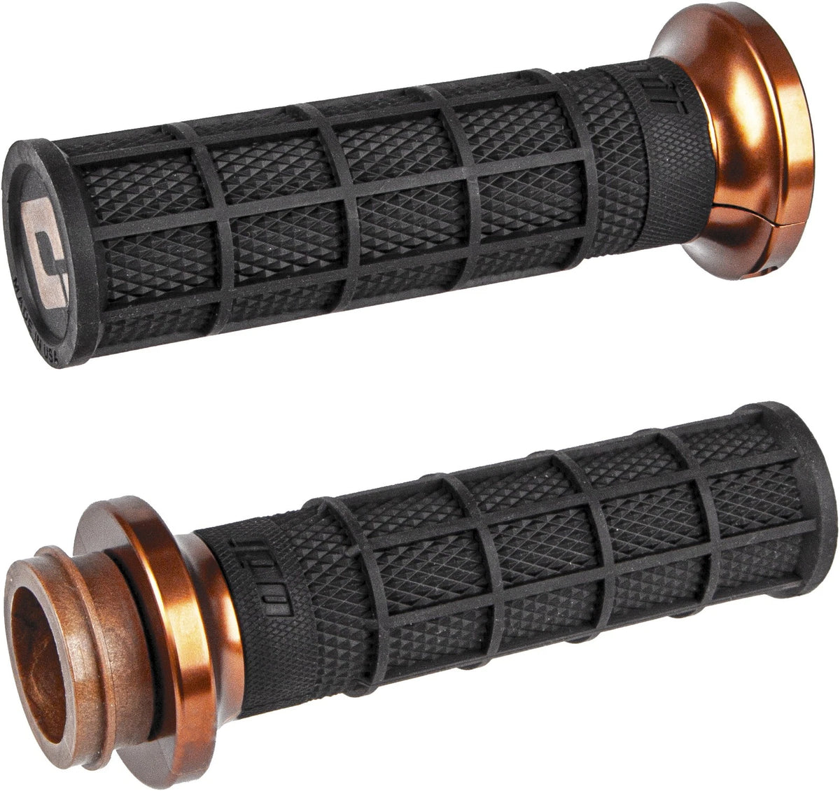 ODI Lock on Hart Luck Full Waffle V-Twin Grips Black/Bronze for 2000-2024 Harley