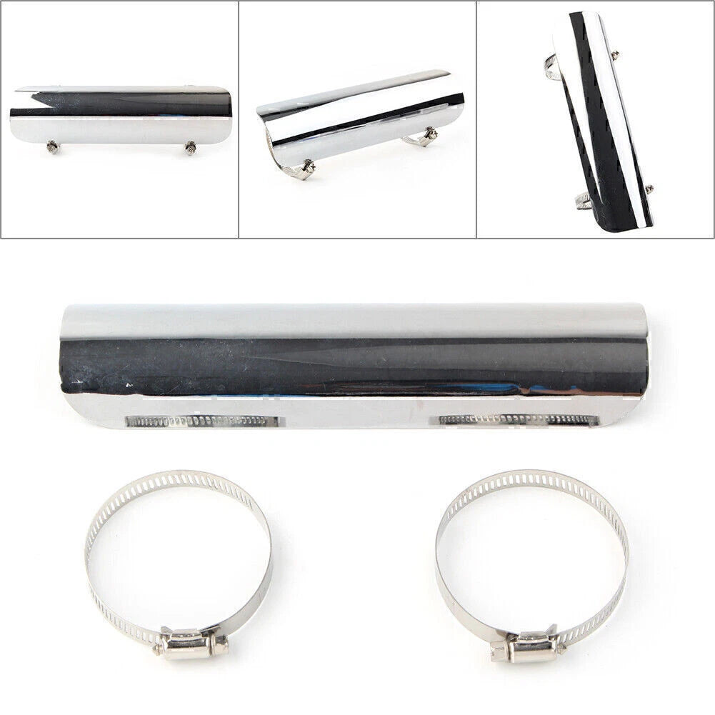 Exhaust Muffler Pipe Heat Shield Cover Protector for Harley Motorcycle Chrome