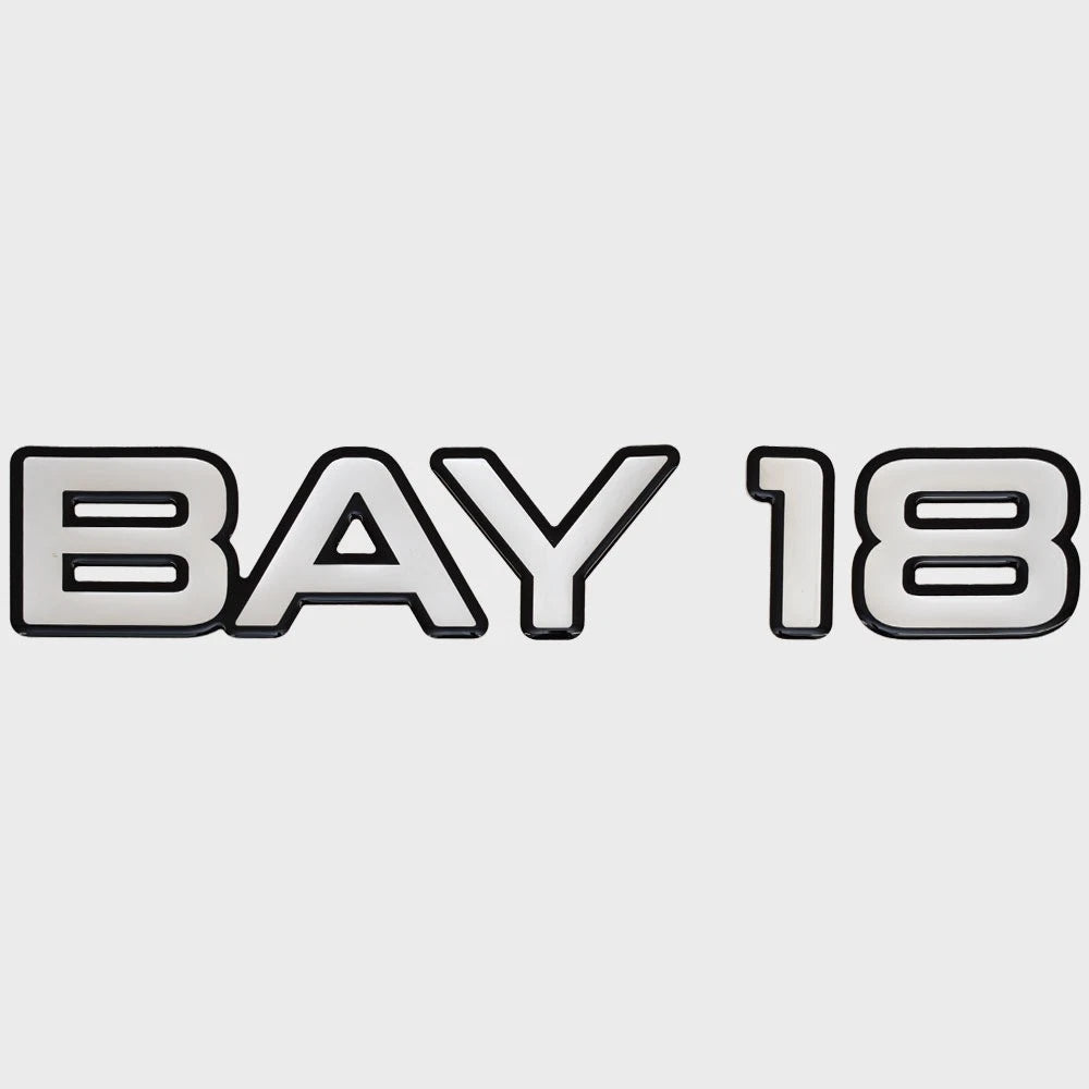 Lowe Boat Raised Emblem Decal 2369571 - Bay 18 Silver - Black Sticker
