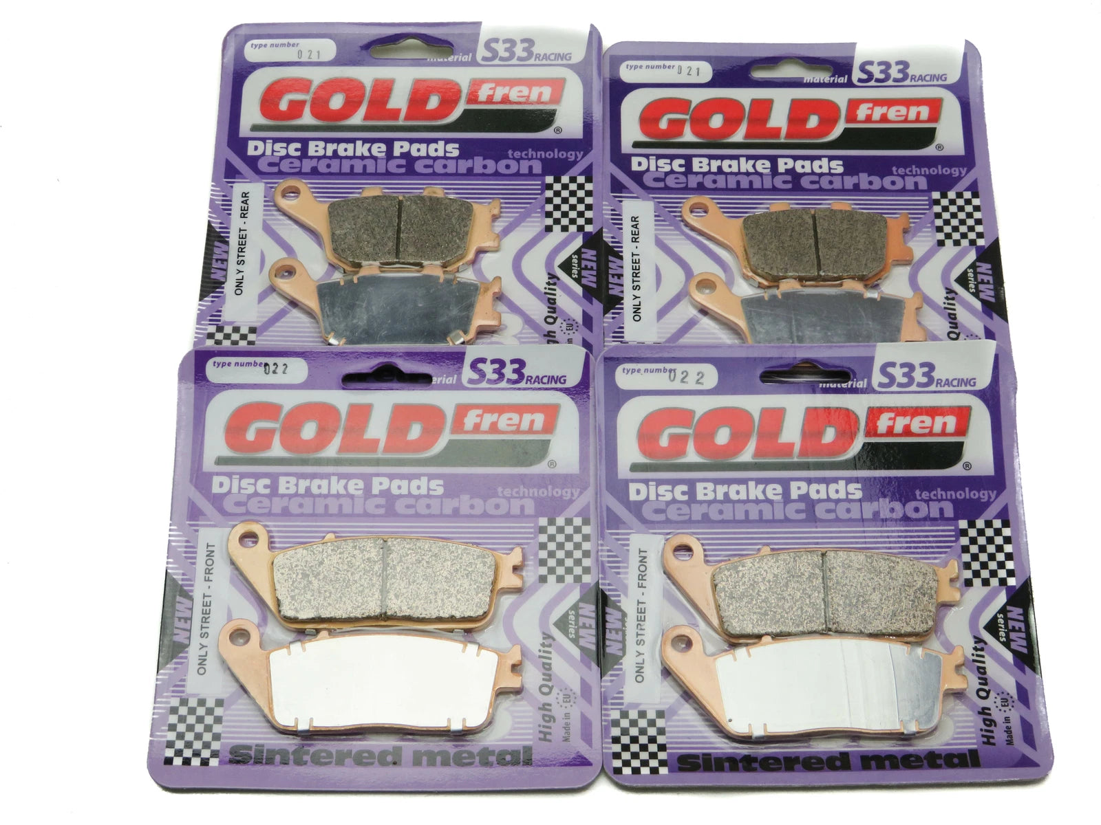 Goldfren S33 Brake Pads Front & Rear for Kawasaki Ninja 650 ABS 2017-2019