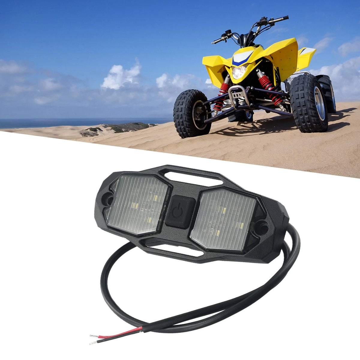 White Roll Bar Mount LED Dome Light Rock Light with Switch,For-Pol Aris RZR/UTV/4WD