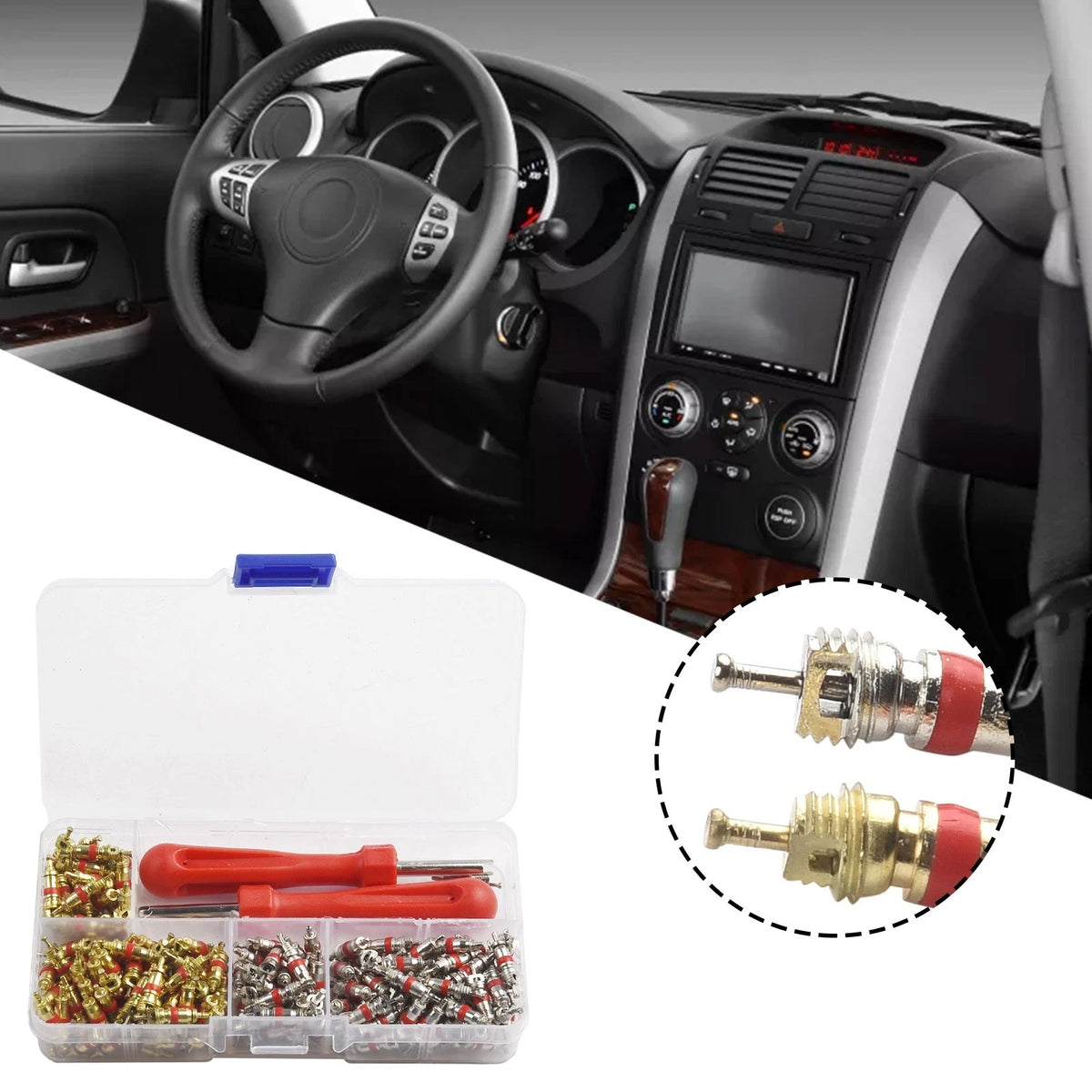 Comprehensive Car AC Valve Core Tool Kit 242PCS Leakage High/Low Pressure
