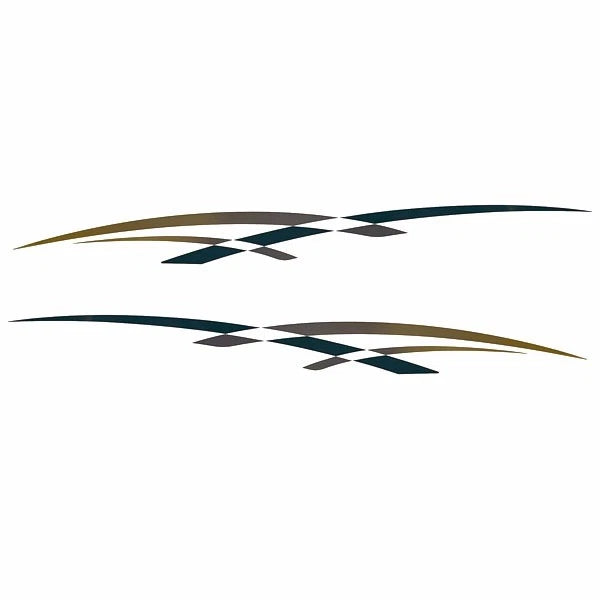 Rinker Boat Graphic Decals - Captiva Teal Bronze Stickers (set of 2)
