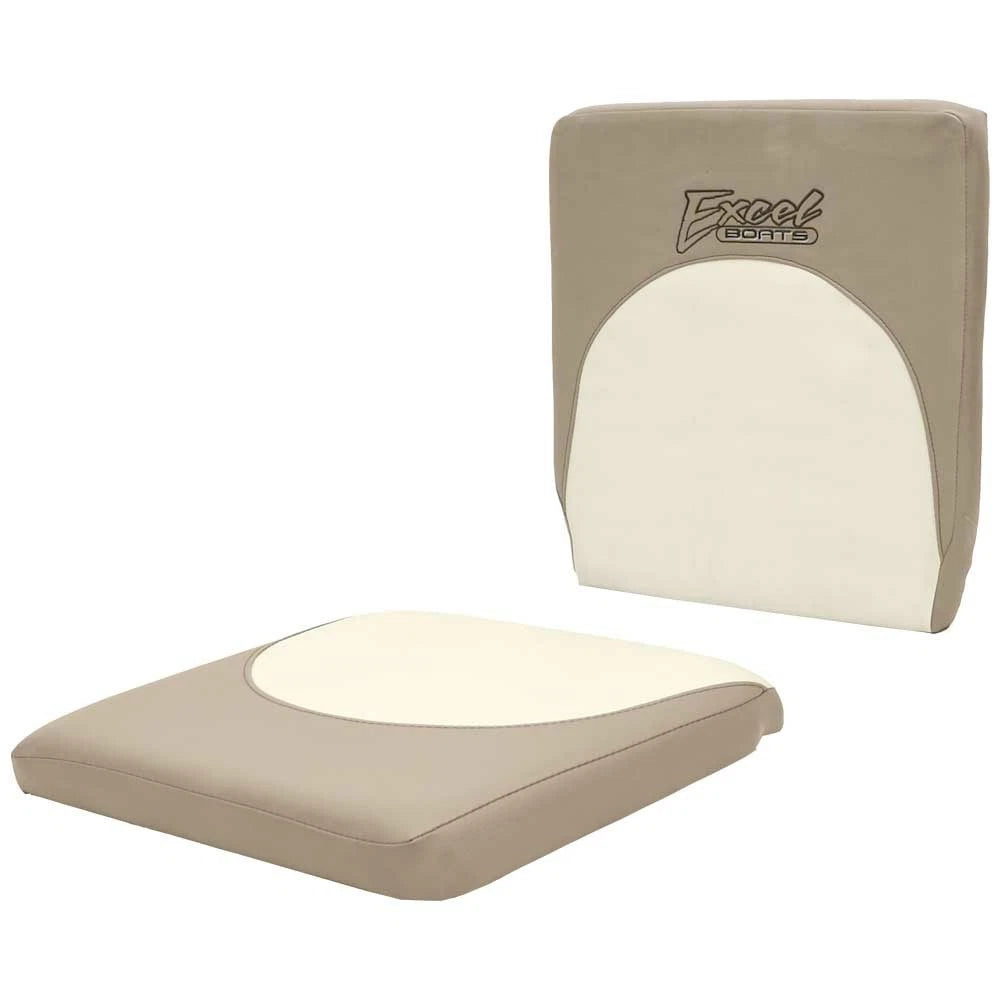 Excel Boat Seat Cushions - Brown Off White (2 Piece Set)