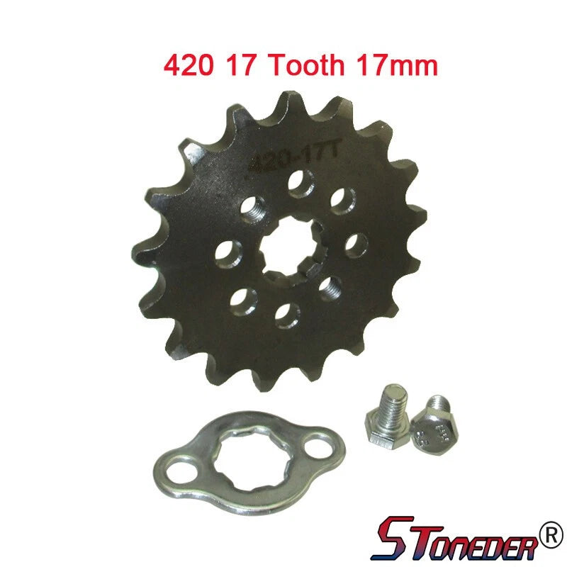 STONEDER 420 17 Tooth 17mm Engine Front Gear Sprocket for Motorcycle Pit Bike