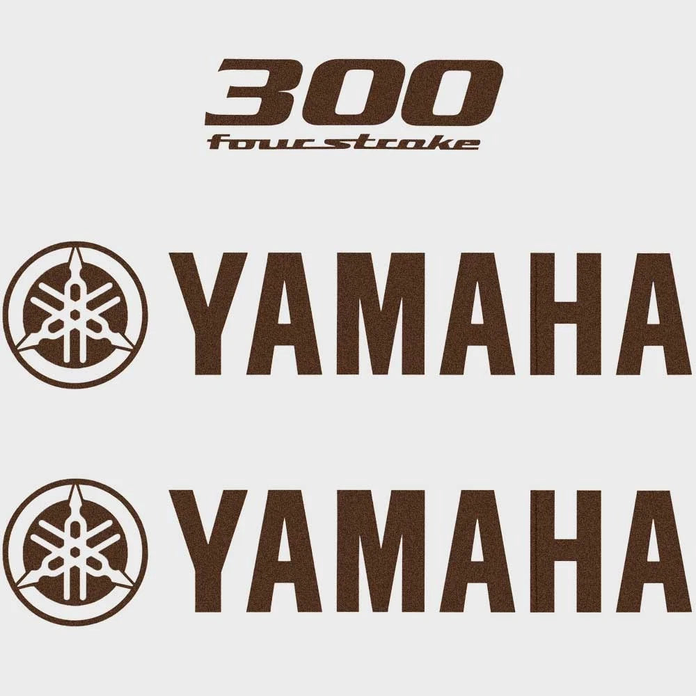 Yamaha Boat Cowling Decals - 300 Four Stroke Brown Stickers (kit)