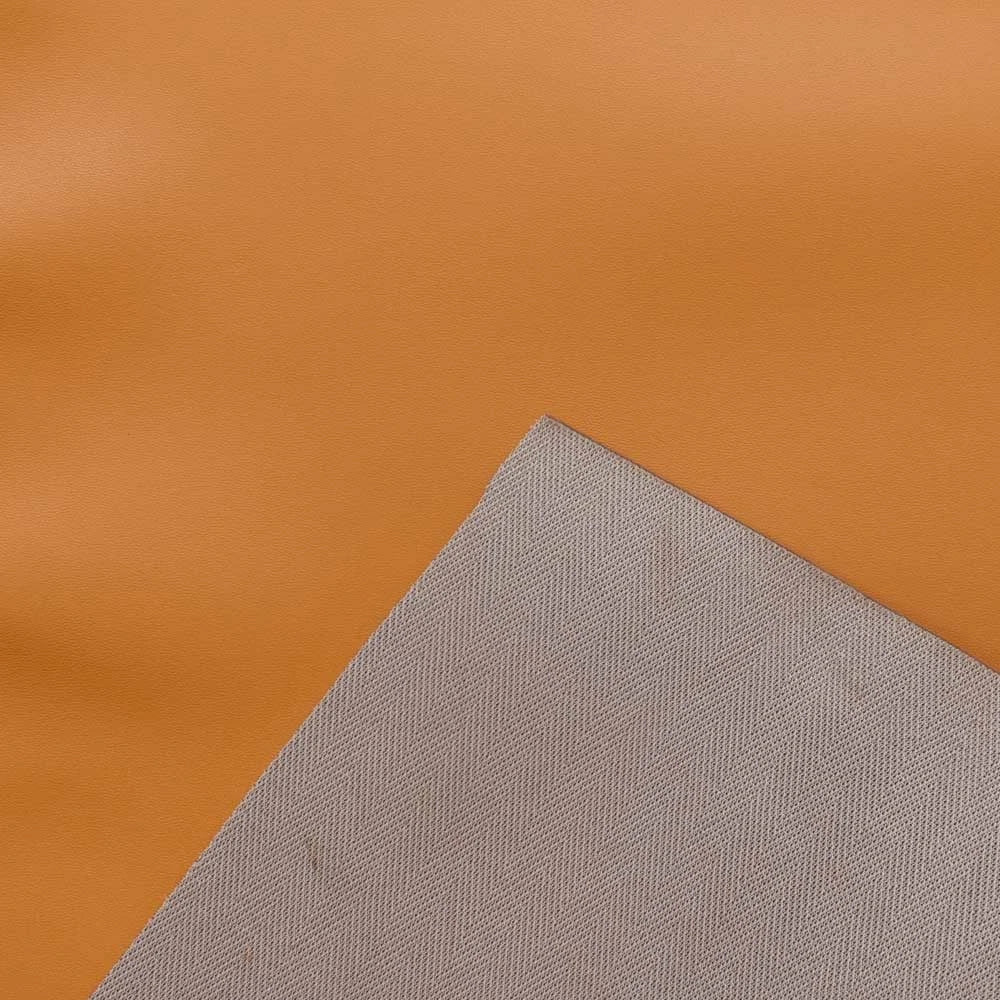 Boat Knit Back Vinyl - Faux Leather Tan Light Orange 54 Inch (YD)