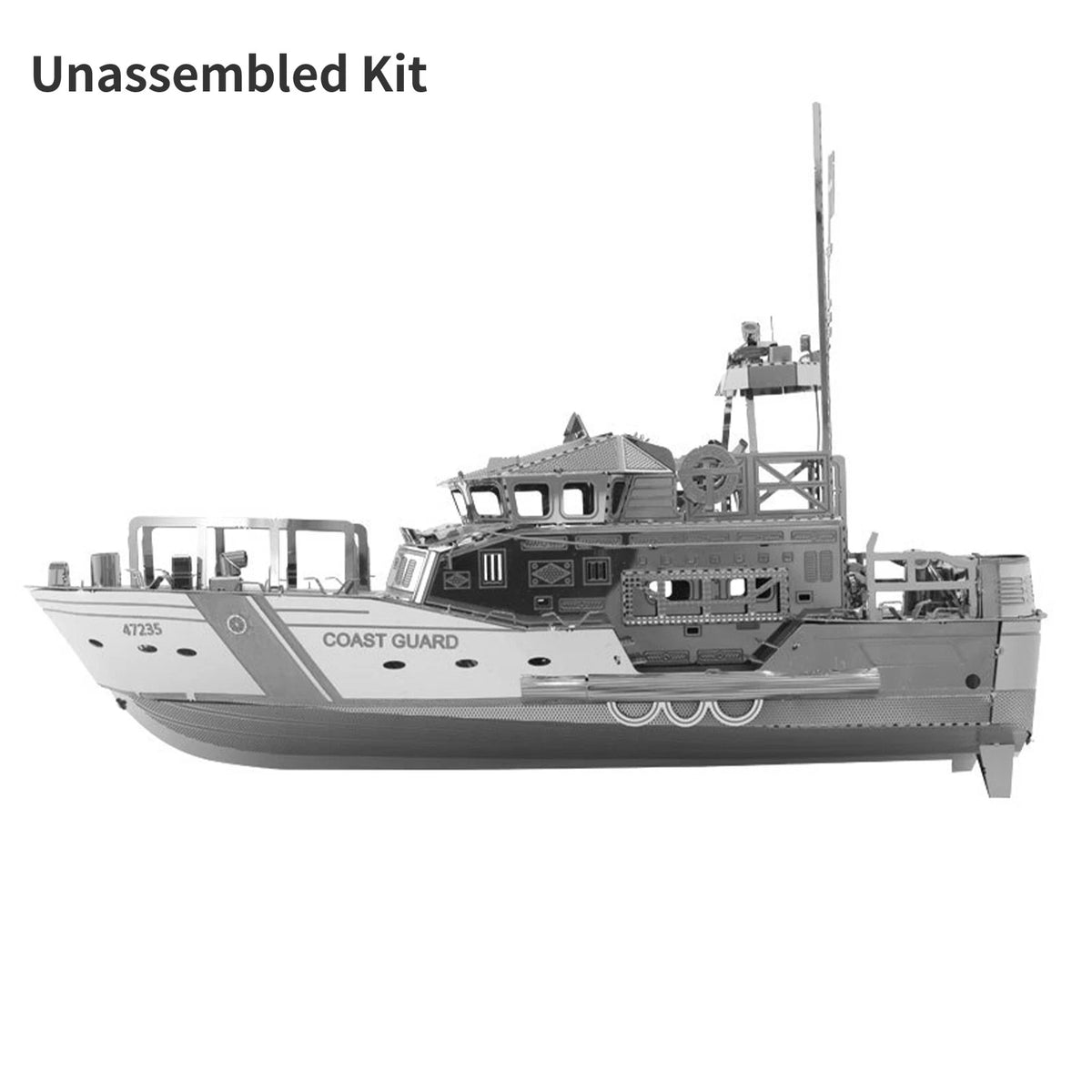 1:100 Scale Lifeboat Model 3D Metal Unassembled Kit DIY Display Souvenir Toy M