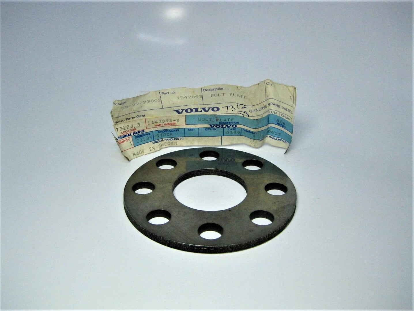 Volvo Penta 1542093 OEM Diesel Engine - Sterndrive Crankshaft Bolt Plate