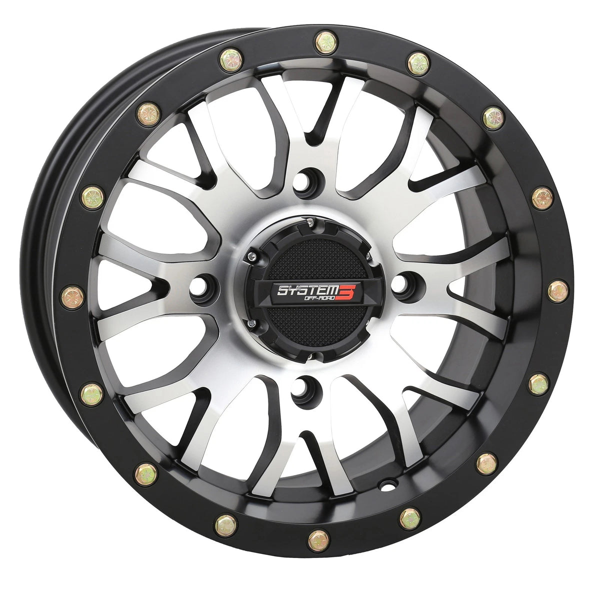 SYSTEM 3 St3 Wheel 14x7 5+2 +30mm 4/137 ATV/UTV Matte Machined/Black