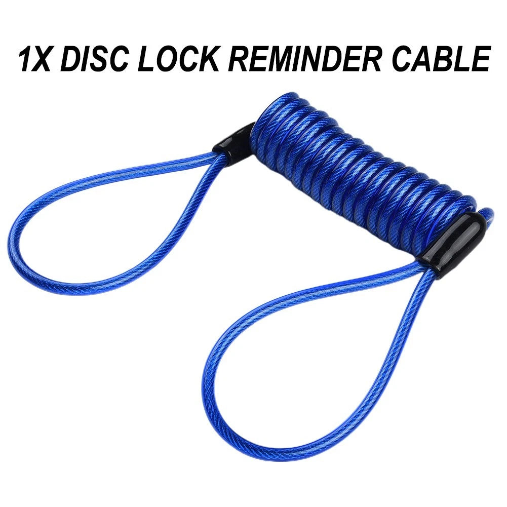 1pcs Disc Lock Reminder Cable Helmet Motorcycle Disc Brake Lock 120cm Cable Coil