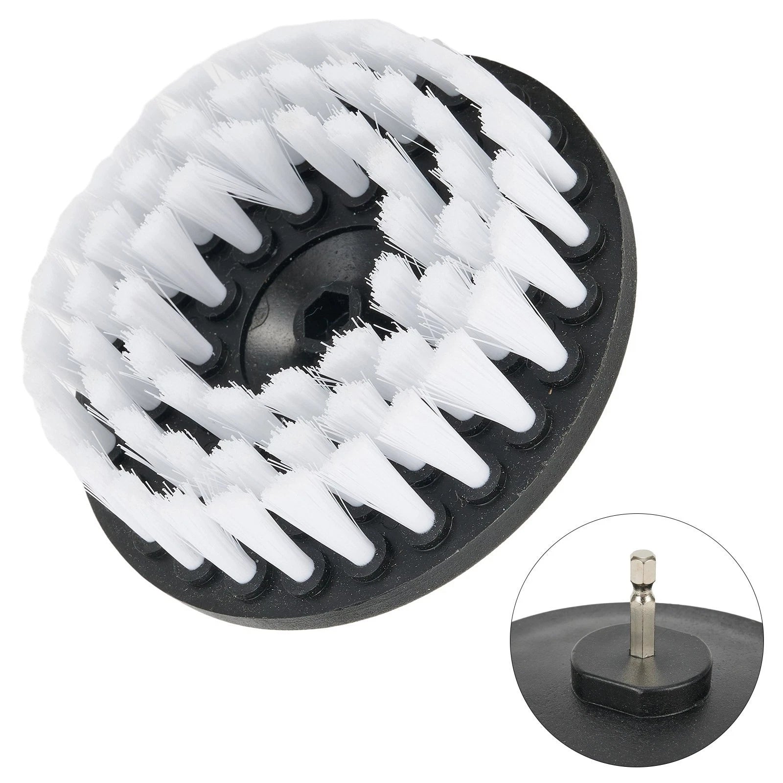 5-Cordless Electric Drill Brush Power Scrubber White Medium Stiffness Clean