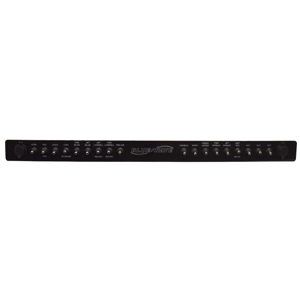 Blue Wave Boat Toggle Switch Panel PPE00137 - Acrylic with Backlit Labels