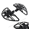 2x Black Motorbike Rear Passenger Footrest Floorboard for Harley Touring Softail