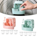 Portable Cooling Tool Set with 4 Ice Cups Hanging Fan Accessory for Heat