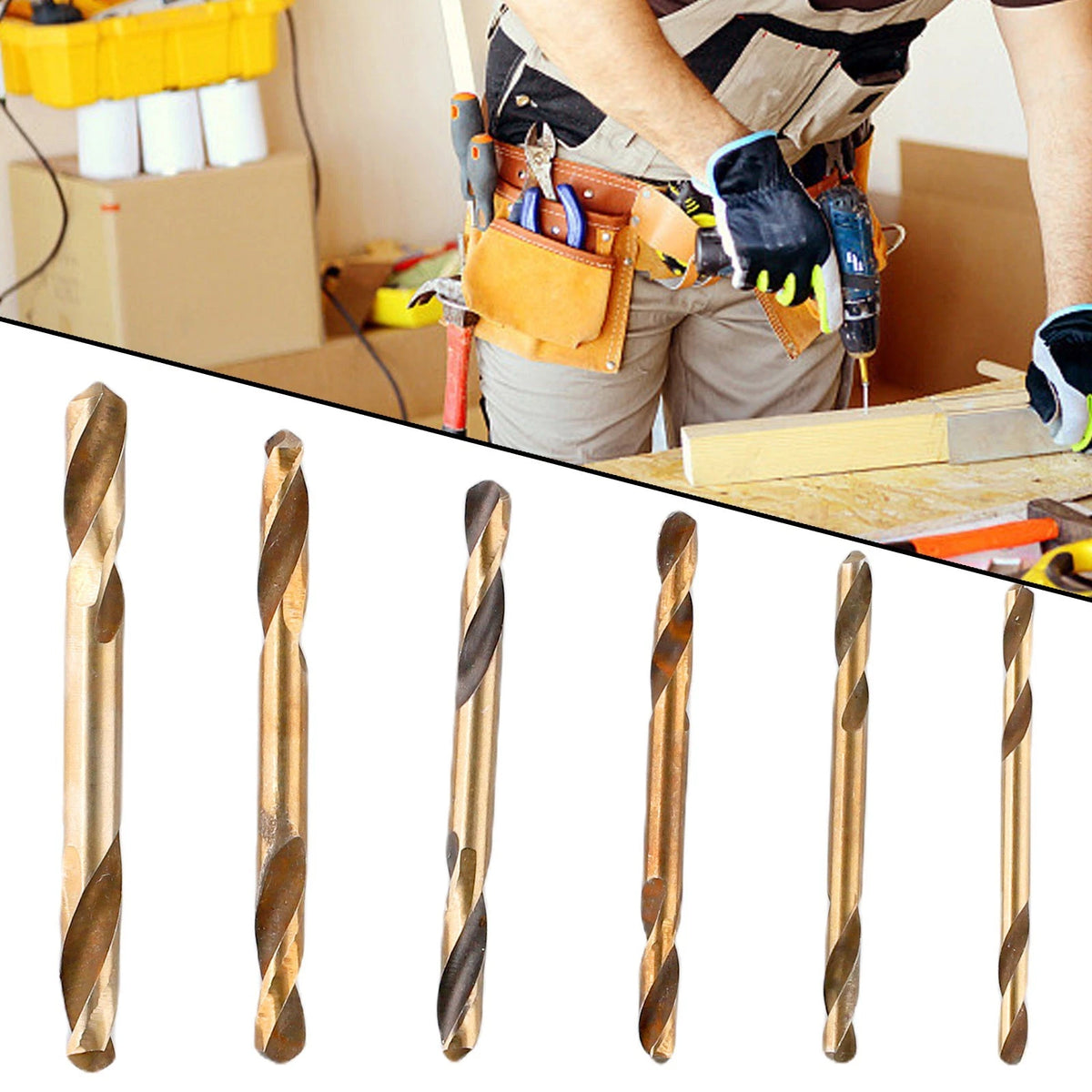 6pcs HSS Double-headed Auger Drill Bits for Metal Stainless Steel Wood Drilling