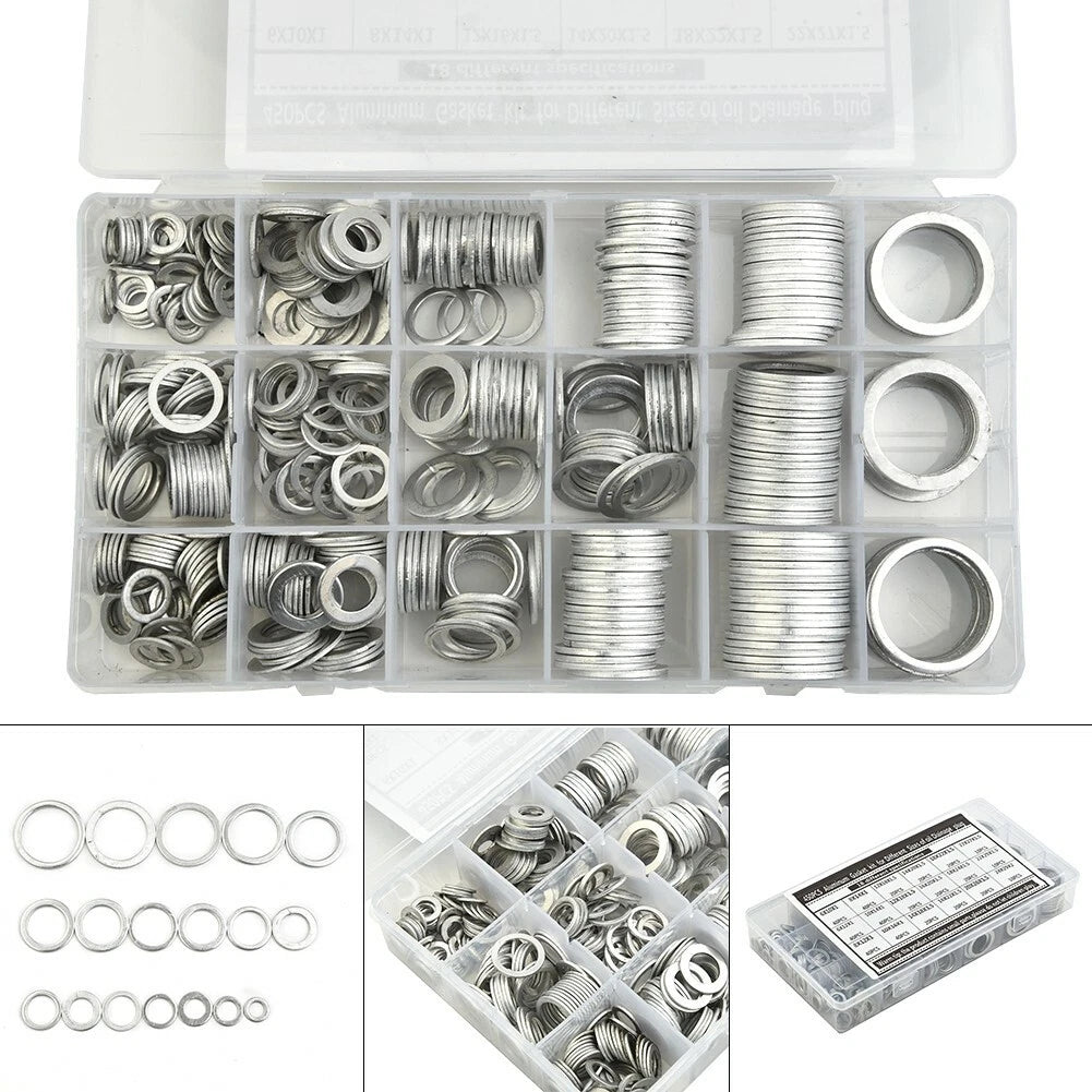450* Oil Drain Crush Aluminum Gaskets Washer Assortment Tool Set with Box UK