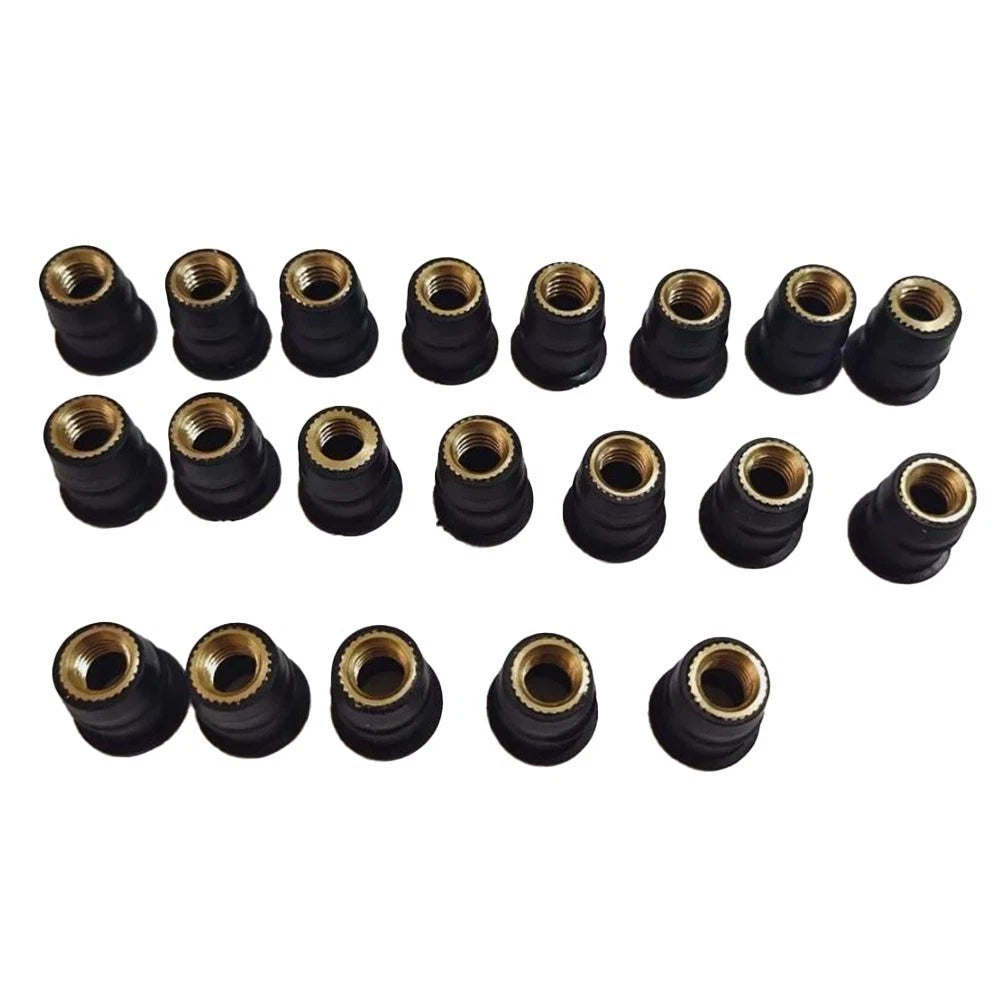20Pcs M6 Rubber Well Nuts for Motorcycle Windscreen and Fairing Replacement