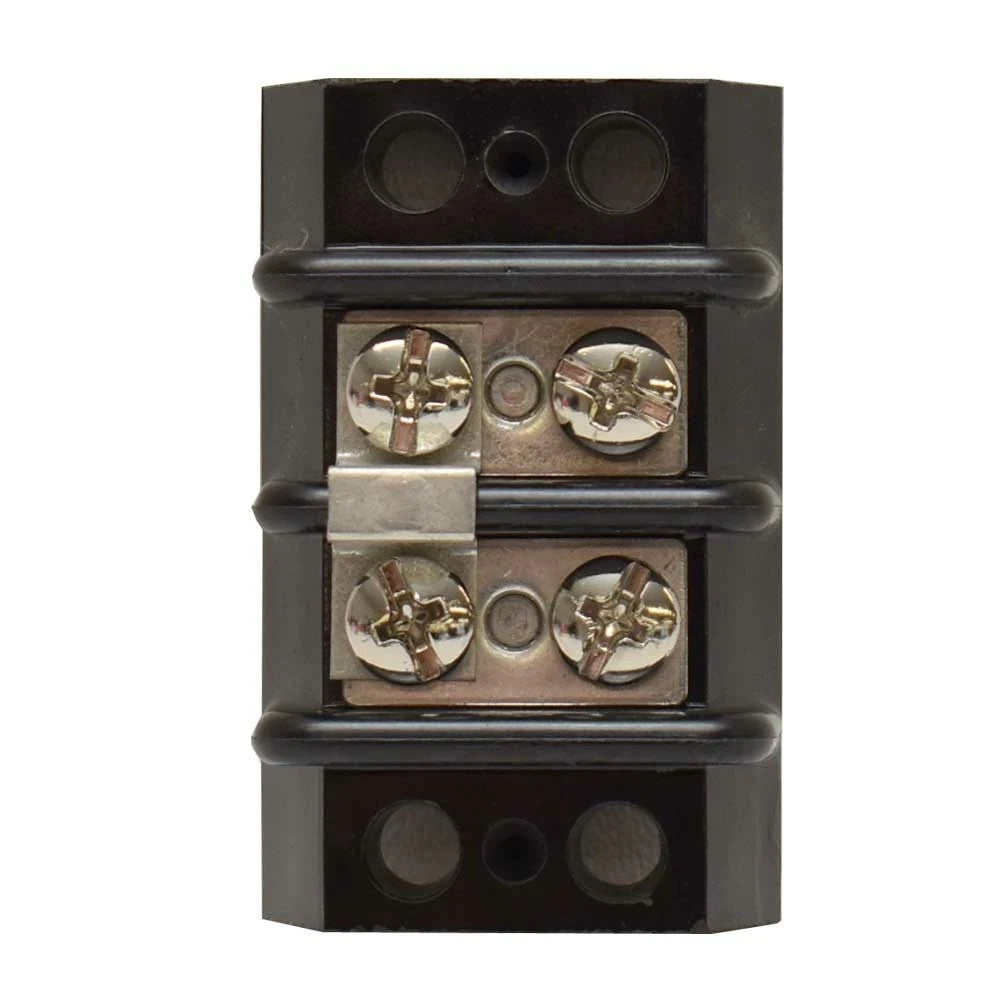 Boat Terminal Block - 4 Position Black Plastic