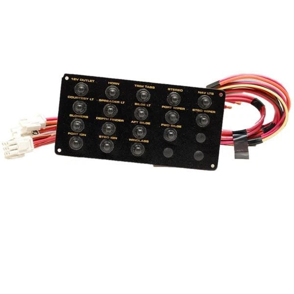Sea Fox Boat Breaker Panel 8519223 - Push Button Black Aluminum