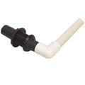 Boat Thru Hull Elbow Fitting - 1 1/8 Inch Barbed with Overflow Tube