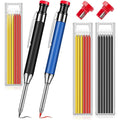 Metal Carpenter Pencil Built-in Sharpener for Deep Hole Marker Woodworking Tool