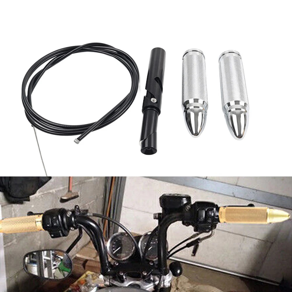 Chrome Internal Throttle Assembly 1" Motorcycle Grip Fit Harley Chopper Bobber