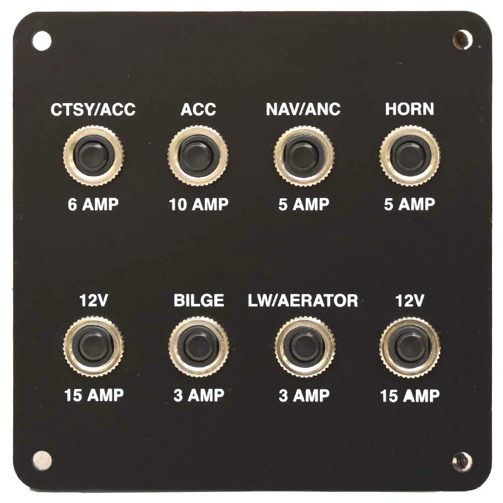 Lund Boat Breaker Panel 2344170 - Push-To-Reset 8-Button