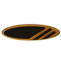Maxum Boat Raised Logo Emblem - 7 X 1 7/8 Inch Hard Plastic Black Gold