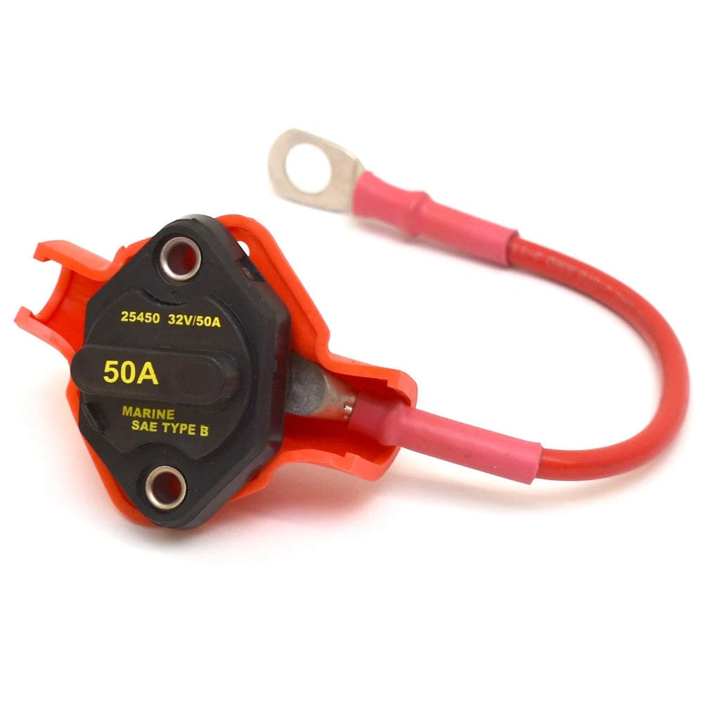 Bussmann Boat Panel Mount Breaker 25450 - 50A 32V with Boot - Lead