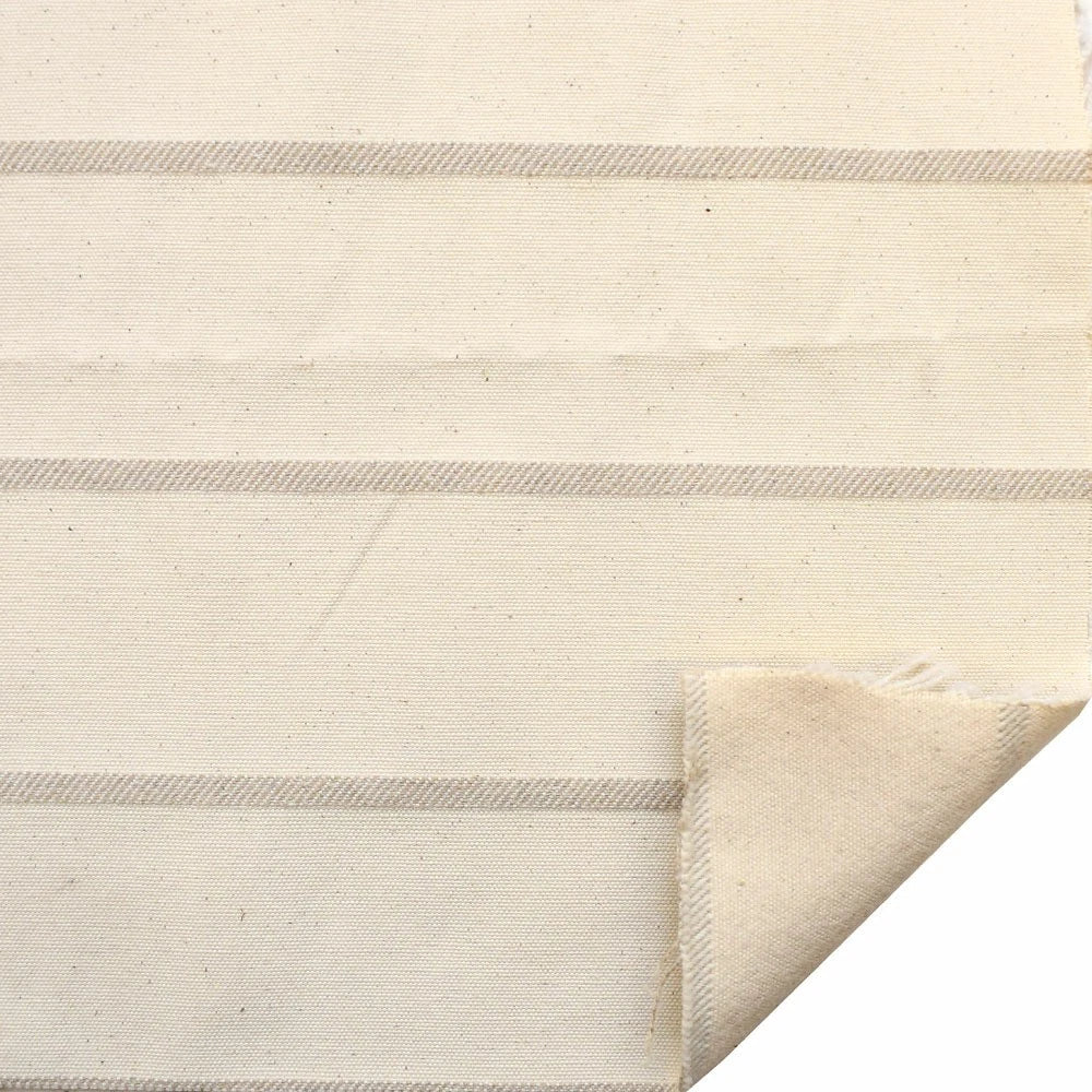 Boat Woven Pattern Canvas Fabric - Striped Beige Tan 56 Inch (YD)